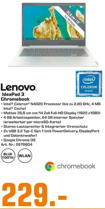 Saturn Lenovo IdeaPad 3 Chromebook Angebot