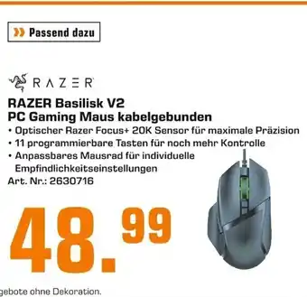 Saturn Razer Basilisk V2 PC Gaming Maus kabelgebunden Angebot