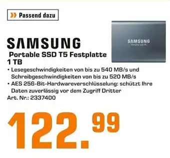 Saturn Samsung Portable SSD T5 Festplatte 1 TB Angebot