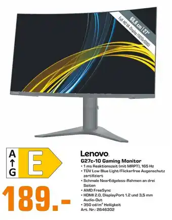 Saturn Lenovo G27c-10 Gaming Monitor Angebot