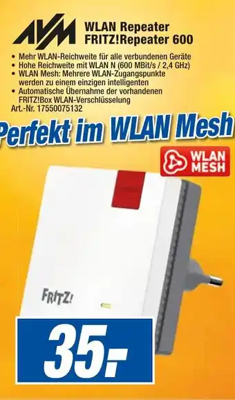 expert Techno Land WLAN Repeater FRITZ! Repeater 600 Angebot