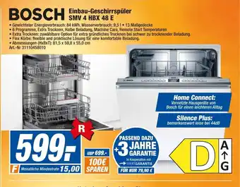 expert Techno Land Bosch Einbau Geschirrspüler SMV 4 HBX 48 E Angebot