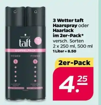 NETTO 3 Wetter Taft Haarspray oder Haarlack im 2er Pack 2x250ml Angebot