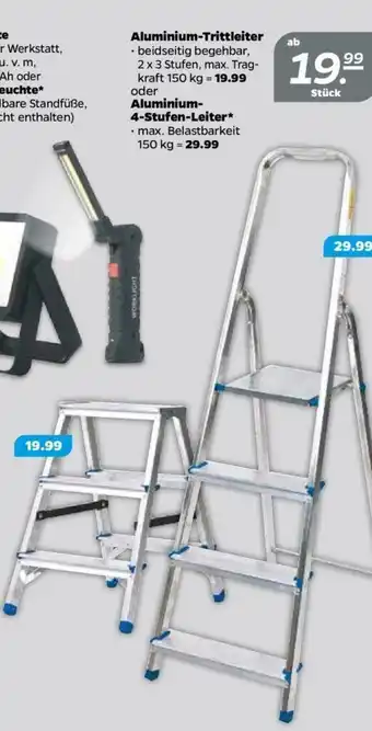 NETTO Aluminium Trittleiter oder Aluminium 4 Stufen Leiter Angebot