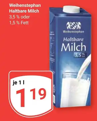 Globus Weihenstephan Haltbare Milch je 11 Angebot