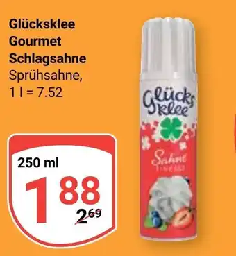 Globus Glücksklee Gourmet Schlagsahne Sprühsahne 250 ml Angebot