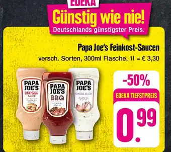 Edeka Papa Joe's Feinkost-Saucen versch. Sorten, 300ml Flasche Angebot