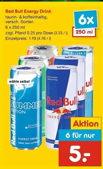 Netto Getränke Discount Red Bull Energy Drink 6*250ml Angebot