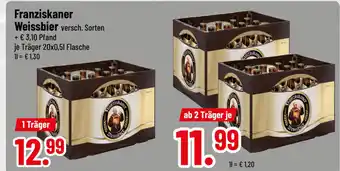 trinkgut Franziskaner Weissbier versch. Sorten 20*500ml Angebot