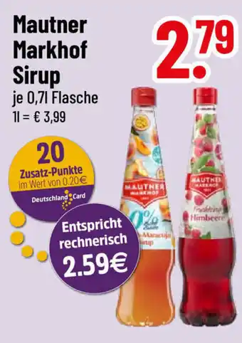 trinkgut Mautner Markhof Sirup je 0,7L Angebot