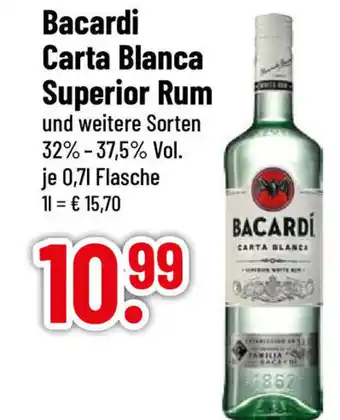 trinkgut Bacardi Carta Blanca Superior Rum 700ml Angebot