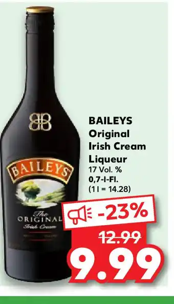 Kaufland BAILEYS Original Irish Cream Liqueur 17 vol.% (1L = 14.28) Angebot