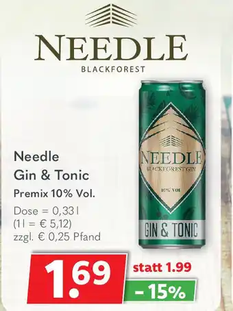 Getränkeland Needle Gin & Tonic 0,33 L Dose Angebot