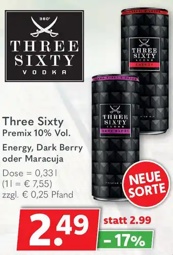 Getränkeland Three Sixty Premix 0,33 L Dose Angebot