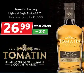 Getränkeland Tomatin Legacy Highland Single Malt 0,7 L Flasche Angebot