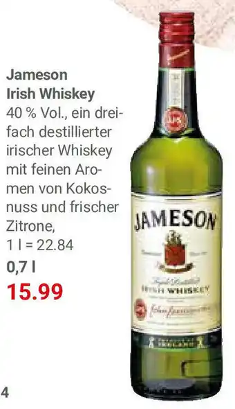 Globus Jameson Irish Whiskey 0,7 L Angebot