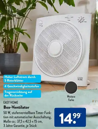 Aldi Süd EASY HOME Box-Ventilator Angebot