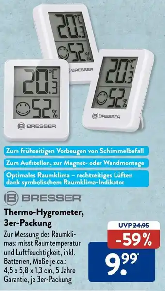 Aldi Süd BRESSER Thermo-Hygrometer, 3er-Packung Angebot