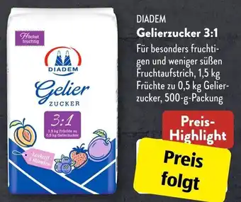 Aldi Süd DIADEM Gelierzucker 3:1, 500 g Packung Angebot