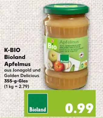 Kaufland K-BIO Bioland Apfelmus 355g Angebot