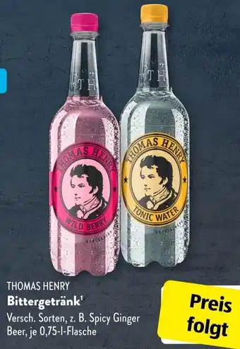 Aldi Süd THOMAS HENRY Bittergetränk 0,75 L Flasche Angebot