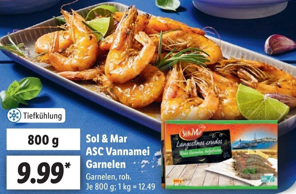 Sol & Mar ASC Vannamei Garnelen 800 g Angebot bei