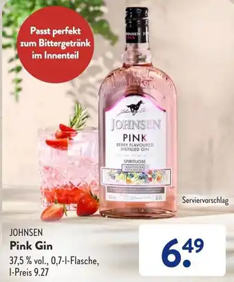 Aldi Süd JOHNSEN Pink Gin 0,7 L Flasche Angebot