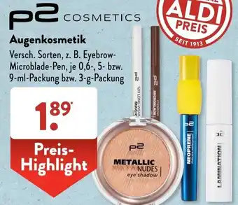 Aldi Süd p2 Cosmetics Augenkosmetik Angebot