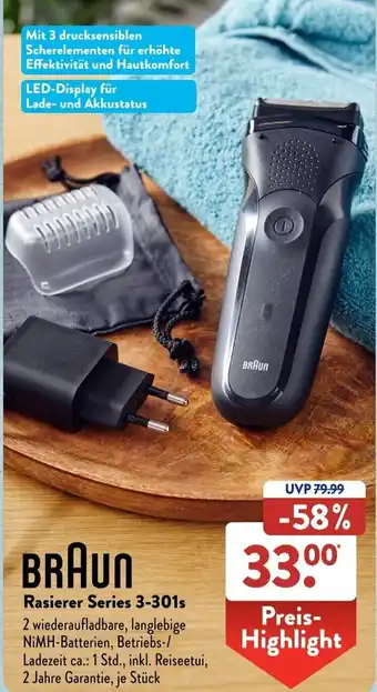 Aldi Süd BRAUN Rasierer Series 3-301s Angebot