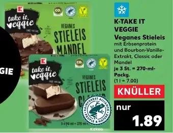 Kaufland K-TAKE IT VEGGIE VEGANES STIELEIS je 3 St. = 270-ml- Angebot