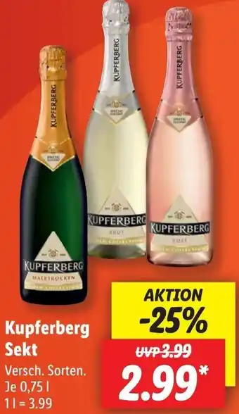 Lidl Kupferberg Sekt 0,75 L Angebot