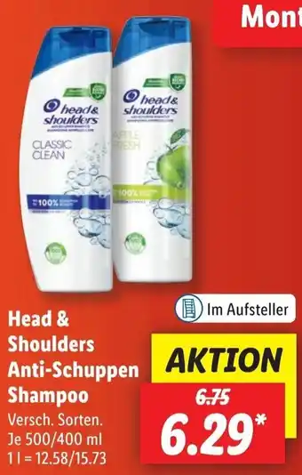 Lidl Head & Shoulders Anti-Schuppen Shampoo 500/400 ml Angebot