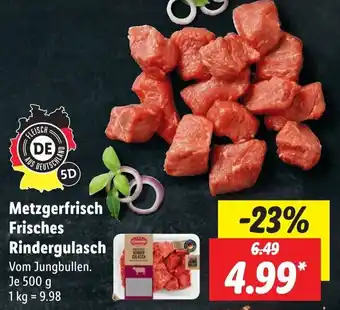 Lidl Metzgerfrisch Frisches Rindergulasch 500 g Angebot