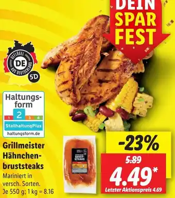 Lidl Grillmeister Hähnchenbruststeaks 550 g Angebot