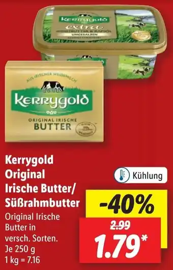 Lidl Kerrygold Original Irische Butter/ Süßrahmbutter 250 g Angebot