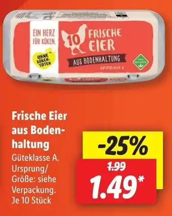 Lidl Frische Eier aus Bodenhaltung Angebot