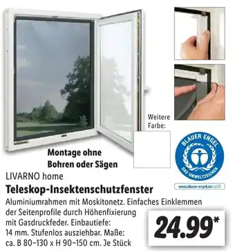 Lidl LIVARNO home Teleskop-Insektenschutzfenster Angebot
