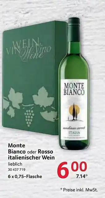 Selgros Monte Bianco Oder Rosso Italienischer Wein Angebot