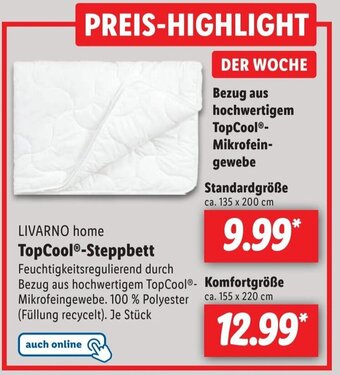 Lidl LIVARNO home TopCool®-Steppbett Angebot