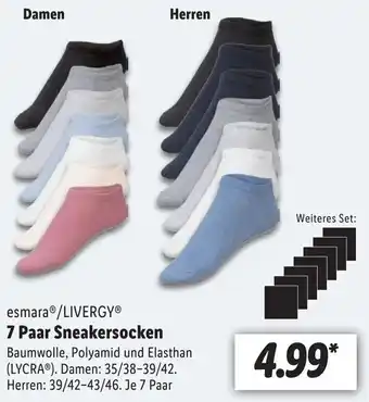 Lidl esmaraⓇ/LIVERGY® 7 Paar Sneakersocken Angebot