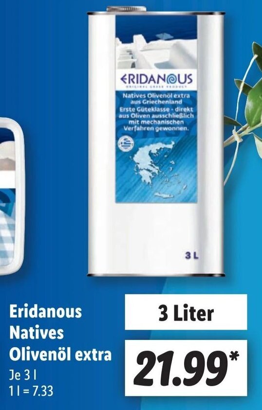 Eridanous Natives Olivenöl extra 3 L Angebot bei Lidl
