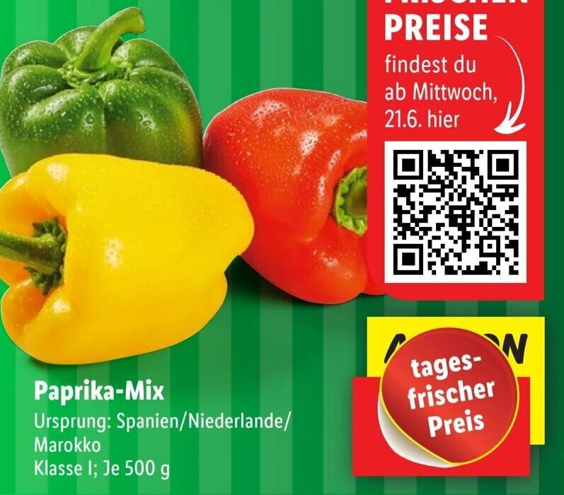 PaprikaMix 500 g Angebot bei Lidl