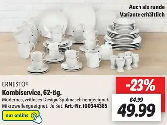 Lidl ERNESTOⓇ Kombiservice, 62-tlg. Angebot