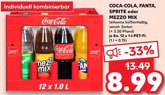 Kaufland COCA-COLA, FANTA, SPRITE oder MEZZO MIX Ka. 12x1 L-PET-Fl. Angebot