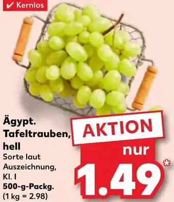 Kaufland Ägypt. Tafeltrauben, hell 500 g Packg. Angebot