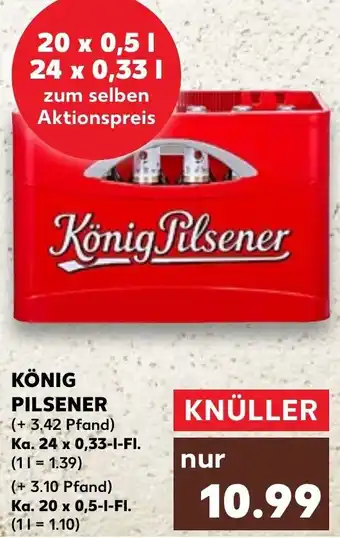 Kaufland König Pilsener Ka. 24x0,33/20x0,5 L-Fl. Angebot