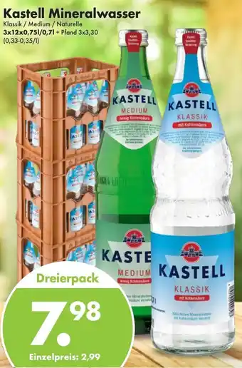 Trink und Spare Kastell Mineralwasser 3x12x0,75L/0,7 L Angebot