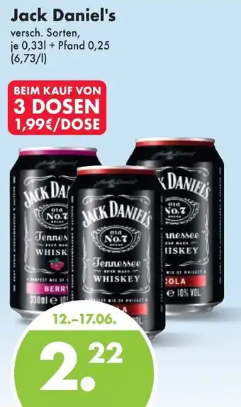 Trink und Spare Jack Daniel's 0,33 L Angebot