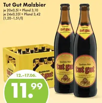 Trink und Spare Tut Gut Malzbier 20x0,5 L/24x0,33 L Angebot