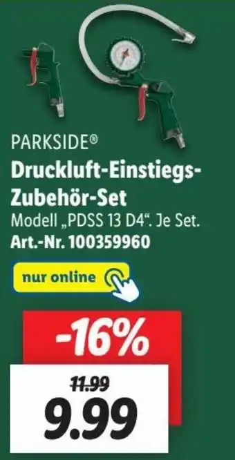 Lidl PARKSIDEⓇ Druckluft-Einstiegs-Zubehör-Set Modell PDSS 13 D4 Angebot